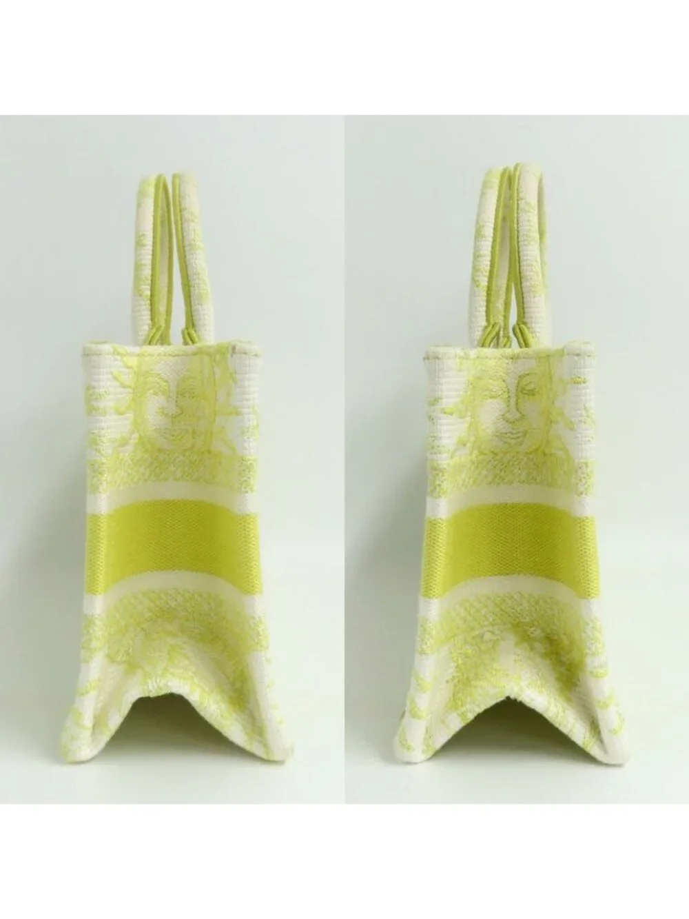 Christian Dior Book Tote Mini M1255 Zecq Handbag Yellow Canvas - Picture 4 of 10